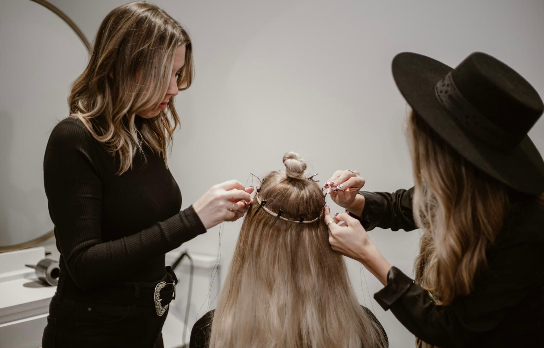A stylist working at Ciruela